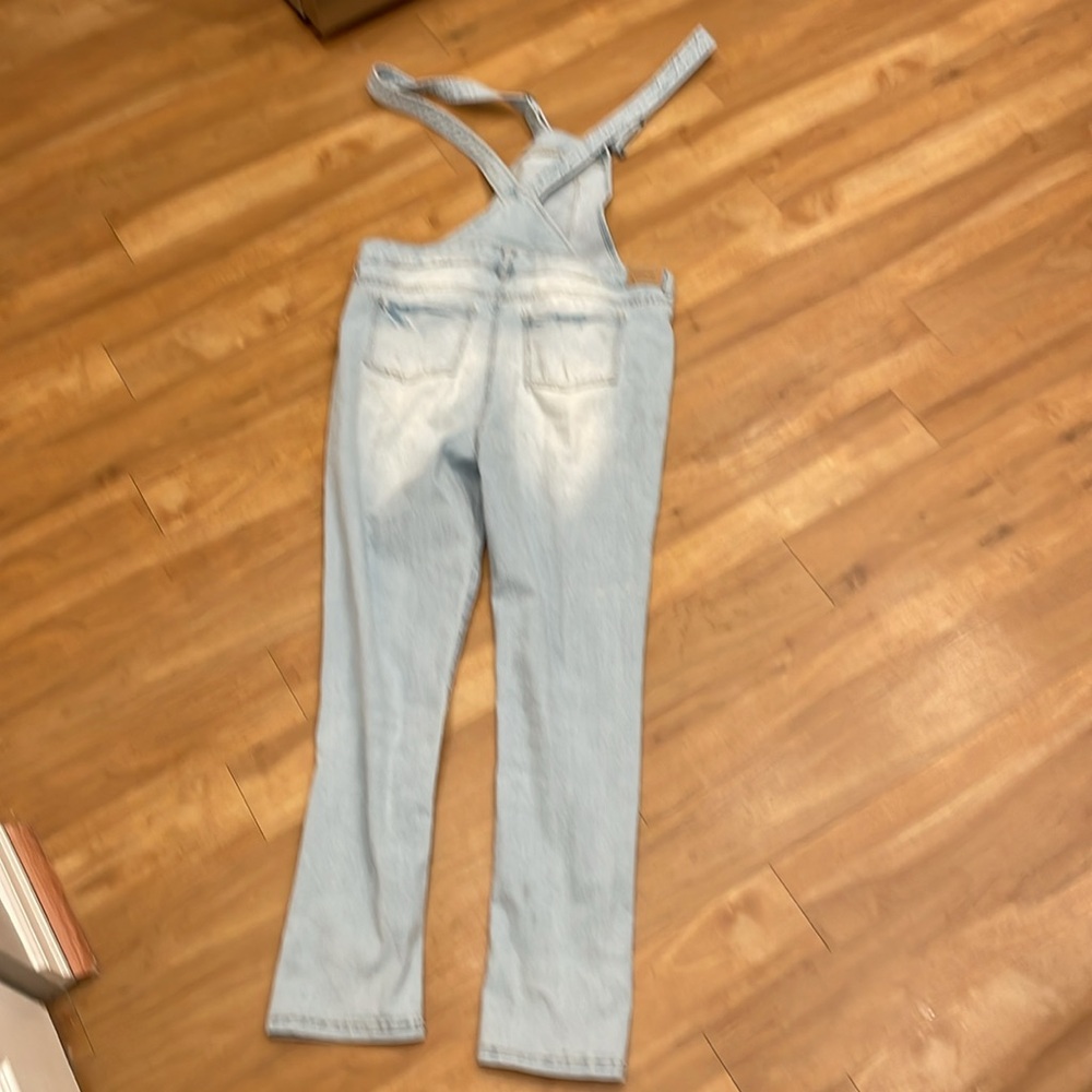 Hand distressed own design Patchwork Distressed DENIM Jean Overalls - Picture 7 of 7